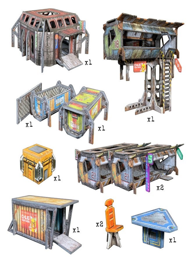 Battle Systems - Modular Tabletop 3D Gaming Sci-Fi Terrain - Perfect for 28mm-35mm Miniatures and Figures - No Painting Required - Science Fiction Aliens 40K Wargame (Trader Encampment) - Image 4